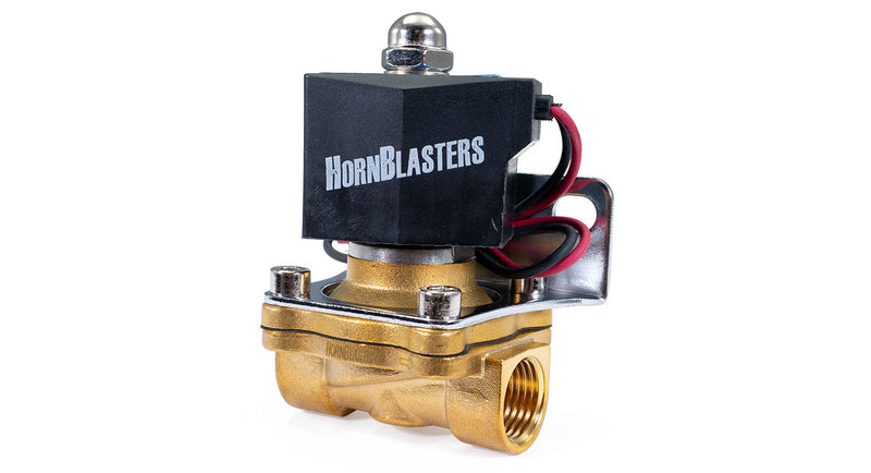 HornBlasters Brass 1/2" 24 Volt Electric Air Valve