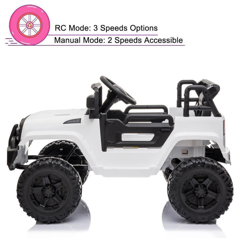 Electric Ride-On Car Truck for Kids with MP3, LED Lights, and Remote Control - 3 Speed Options