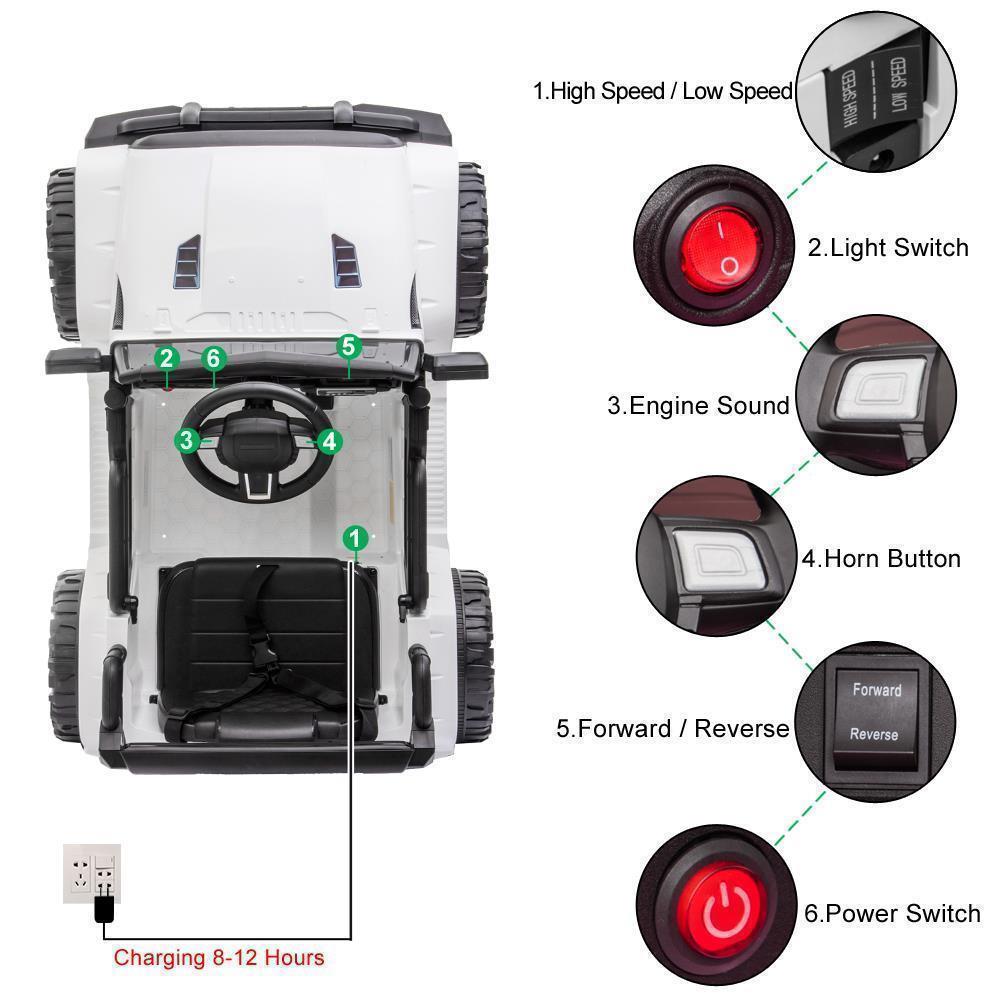 Remote Control Ride On Car Truck with 3 Speed Modes - Perfect for Christmas Fun!