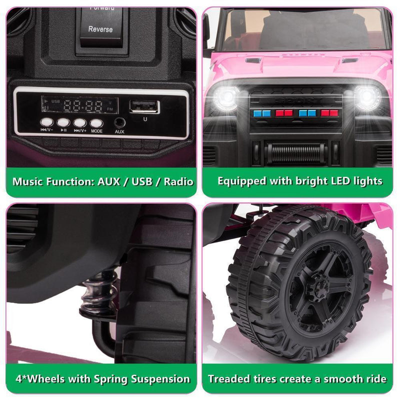 Electric Ride-On Truck for Kids with LED Lights, MP3 Player, and Remote Control