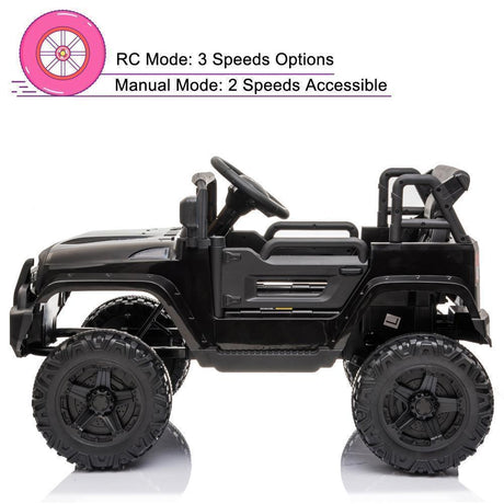 Electric Ride-On Car Truck for Kids with MP3, LED Lights, and Remote Control - 3 Speed Options