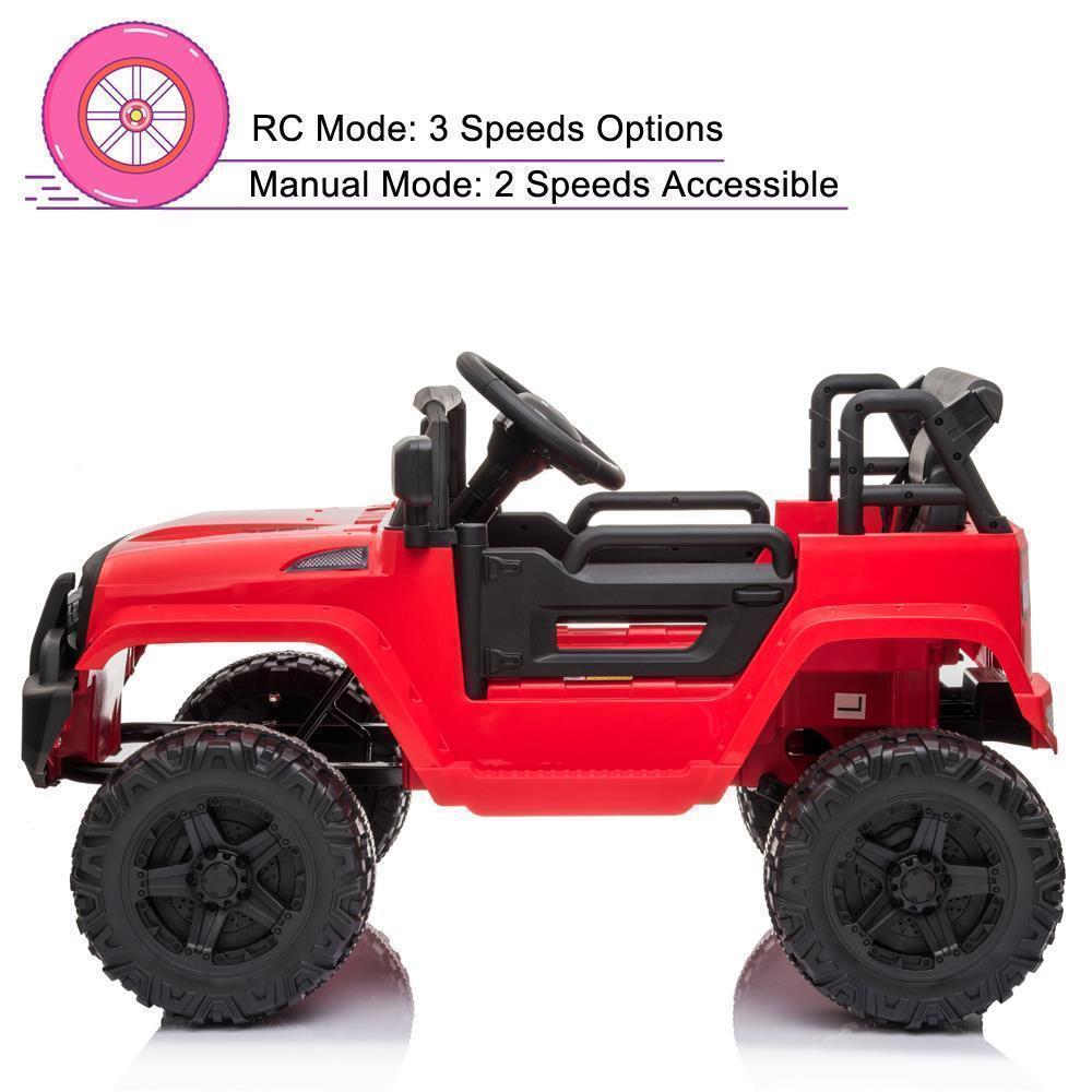 Electric Ride-On Car Truck for Kids with MP3, LED Lights, and Remote Control - 3 Speed Options