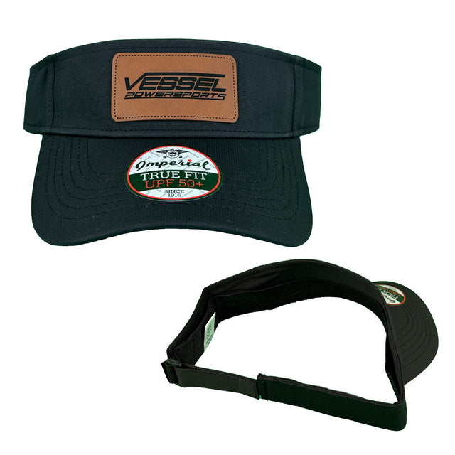 Vessel Leather Patch Visor Black Vessel Powersports