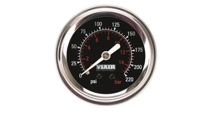 Viair 220 PSI 2" Single Needle Air Gauge - (90089 / 90090) Viair
