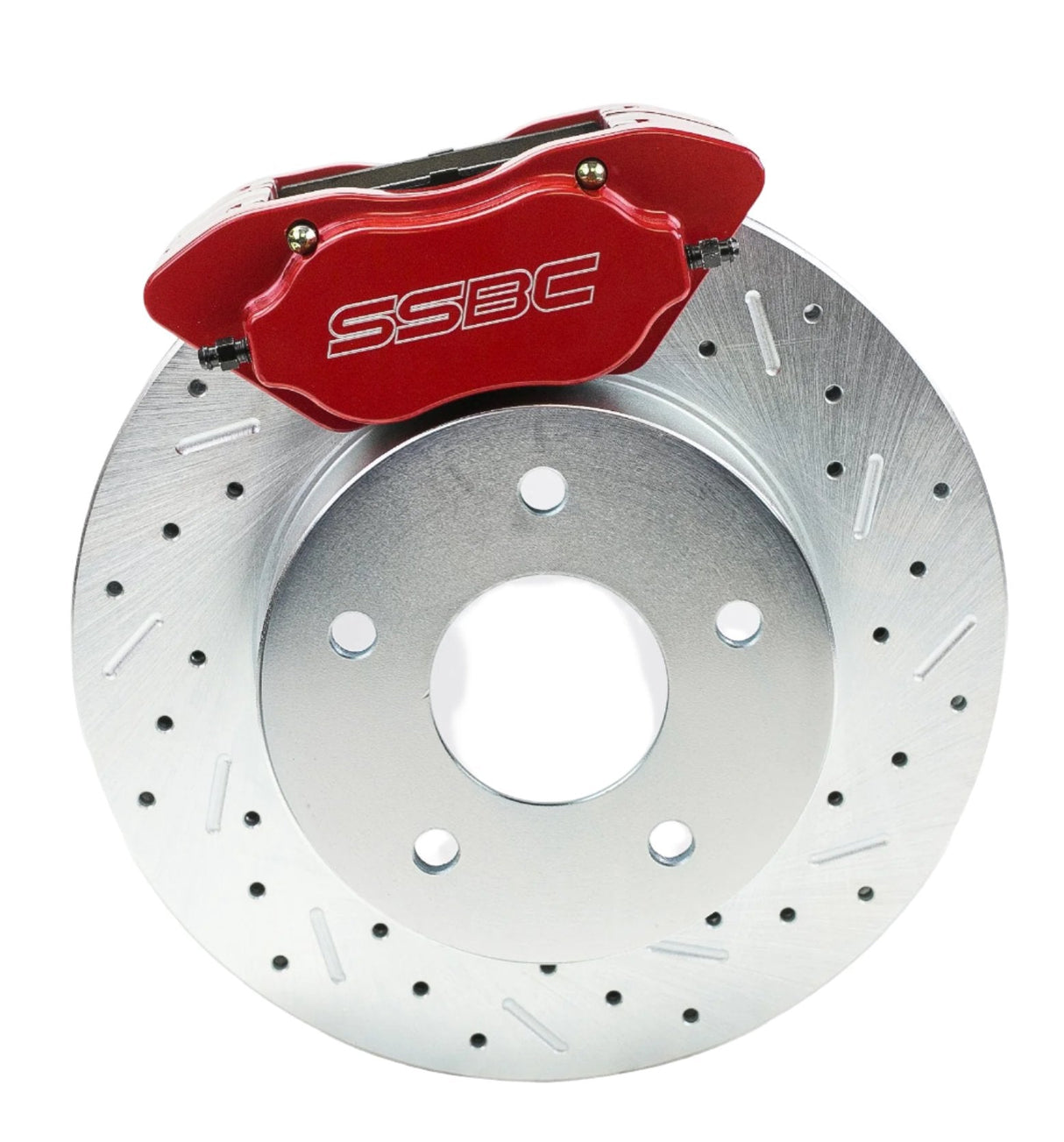 American Made Comp S 4-Piston Billet Aluminum Rear Disc Brake Kit W/DS Rotors. Red W111-36R
