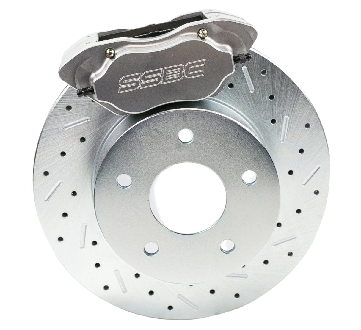American Made Comp S 4-Piston Billet Aluminum Front Drum to Disc Brake Conversion Kit W/DS Rotors. Clear W123-25