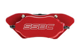 American Made Comp S 4-Piston Billet Aluminum Rear Disc Brake Kit W/DS Rotors. Red W125-42R
