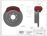 American Made B6-Brawler 6 Piston Direct Fit Billet Aluminum Rear Disc Brake Kit W/DS Rotors. Clear A414-21-DS
