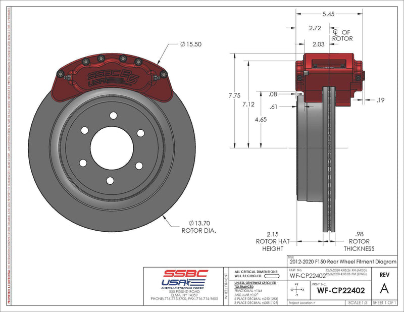 American Made B6-Brawler 6 Piston Direct Fit Billet Aluminum Rear Disc Brake Kit W/DS Rotors. Black A414-21BLK-DS