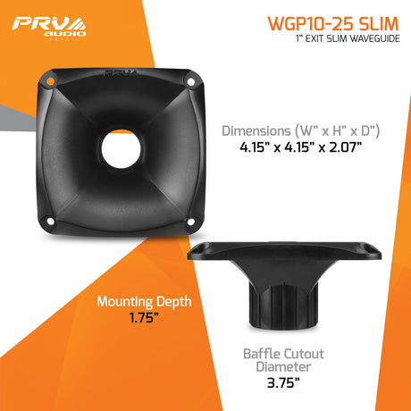 PRV Audio WGP10-25 SLIM 1-inch Exit Screw-on Waveguide Black