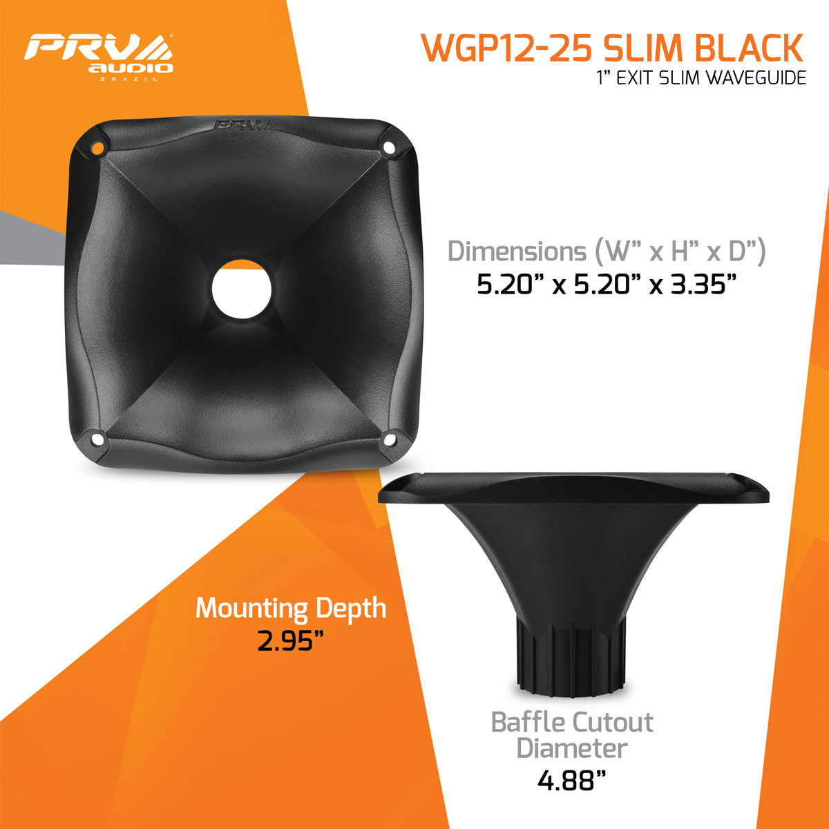 PRV WGP12-25 SLIM BLACK Waveguide PRV Audio