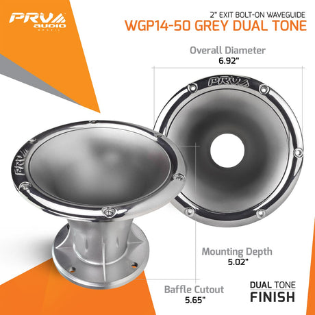 PRV Audio D2200Ph 2in Midrange Horn Driver Bundle Grey Dual Tone