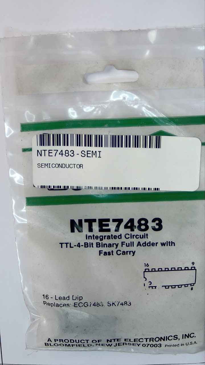 NTE7483 IC, TTL-4-Bit Full Adder with Fast Carry NTE
