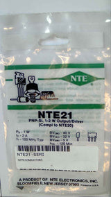 NTE21 T-NPN, Si, Audio Power Amp, Sw NTE