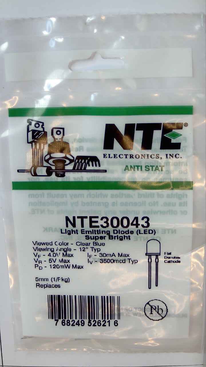 NTE30043 Light Emitiing Diode (LED) Super Bright NTE