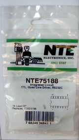 NTE75188 Quad Line Driver, IC, TTL RS232C NTE