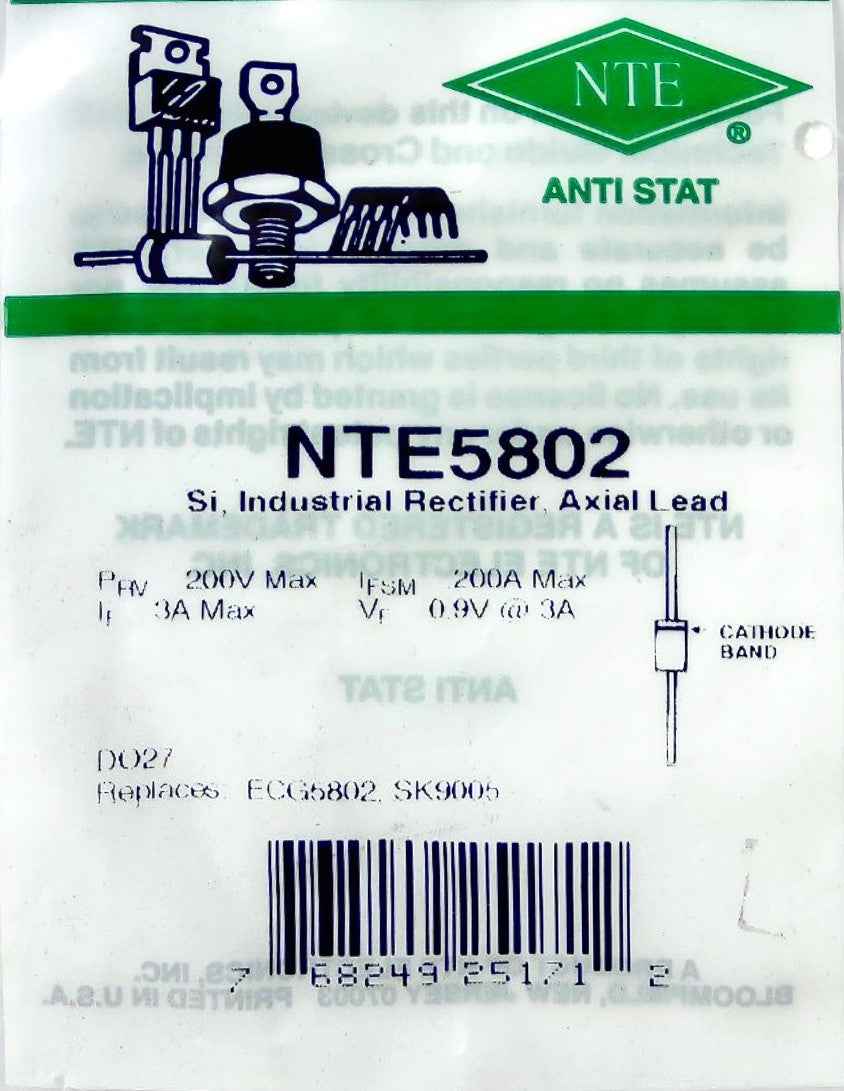 NTE5802 Industrial Rectifier, Axial Lead NTE