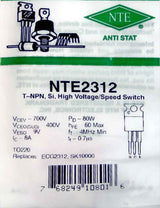 NTE2312 T-NPN, Si, High Voltage/Speed Switch NTE