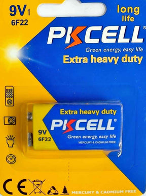 PKCELL Heavy Duty 9V Battery - 1 pk TekShack