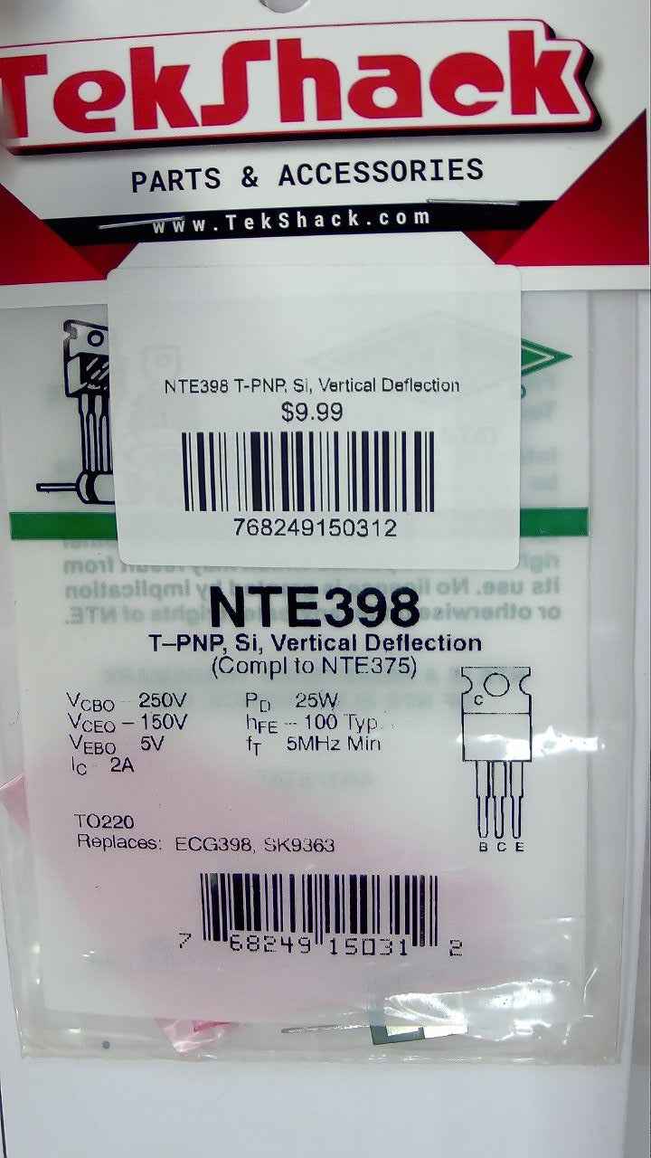 NTE398 T-PNP, Si, Vertical Deflection NTE