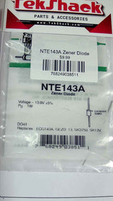 NTE143A Zener Diode 5.1V 1W DO-41 Through-Hole NTE