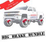 American Made 4 Wheel Brawler LT Direct Fit Billet Aluminum Big Brake Bundle. Red A415-3031R-BBB