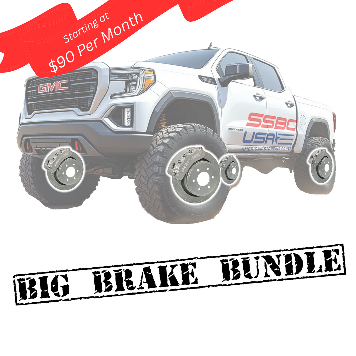 American Made 4 Wheel Brawler LT Direct Fit Billet Aluminum Big Brake Bundle. A415-3031-BBB