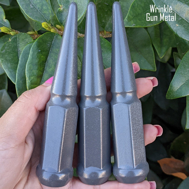 32 Pc 14x1.5 Spike Lug Nuts 4.5" Tall - Powder Coated - Various Colors