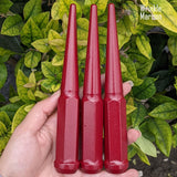 24 Pc 14x1.5 Spike Lug Nuts 6" Tall - Powder Coated - Various Colors