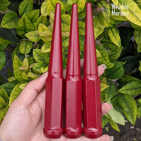 32 Pc 14x1.5 Spike Lug Nuts 6" Tall - Powder Coated - Various Colors