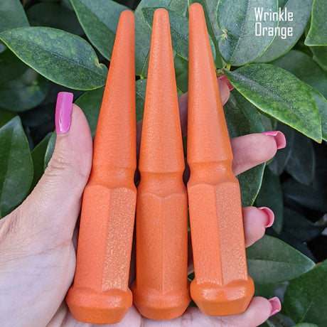 32 Pc 14x1.5 Spike Lug Nuts 4.5" Tall - Powder Coated - Various Colors
