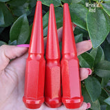 32 Pc 14x1.5 Spike Lug Nuts 4.5" Tall - Powder Coated - Various Colors