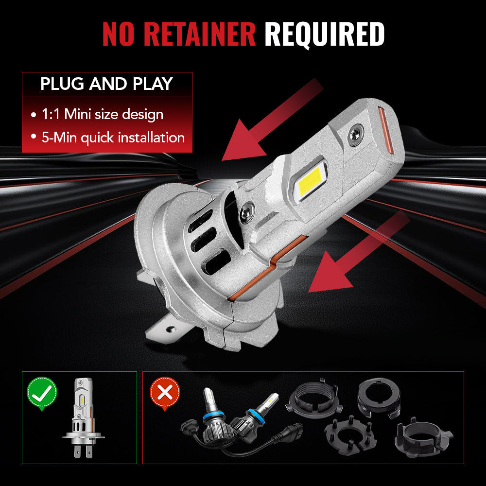 X3S H7 100W 6500K 24000LM White IP67 LED Headlight Bulbs 2Pcs Flashark