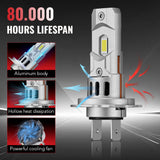 X3S H7 100W 6500K 24000LM White IP67 LED Headlight Bulbs 2Pcs Flashark