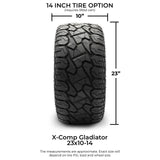 Xcomp® Gladiator 23x10-R14 Steel Belted Radial Golf Cart Tire
