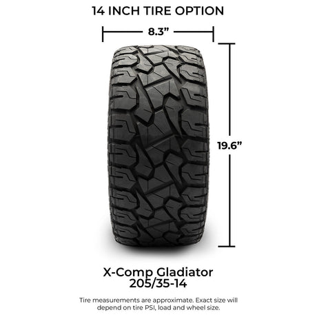 Xcomp® Gladiator 205x35-R14 Steel Belt Radial Golf Cart Tire