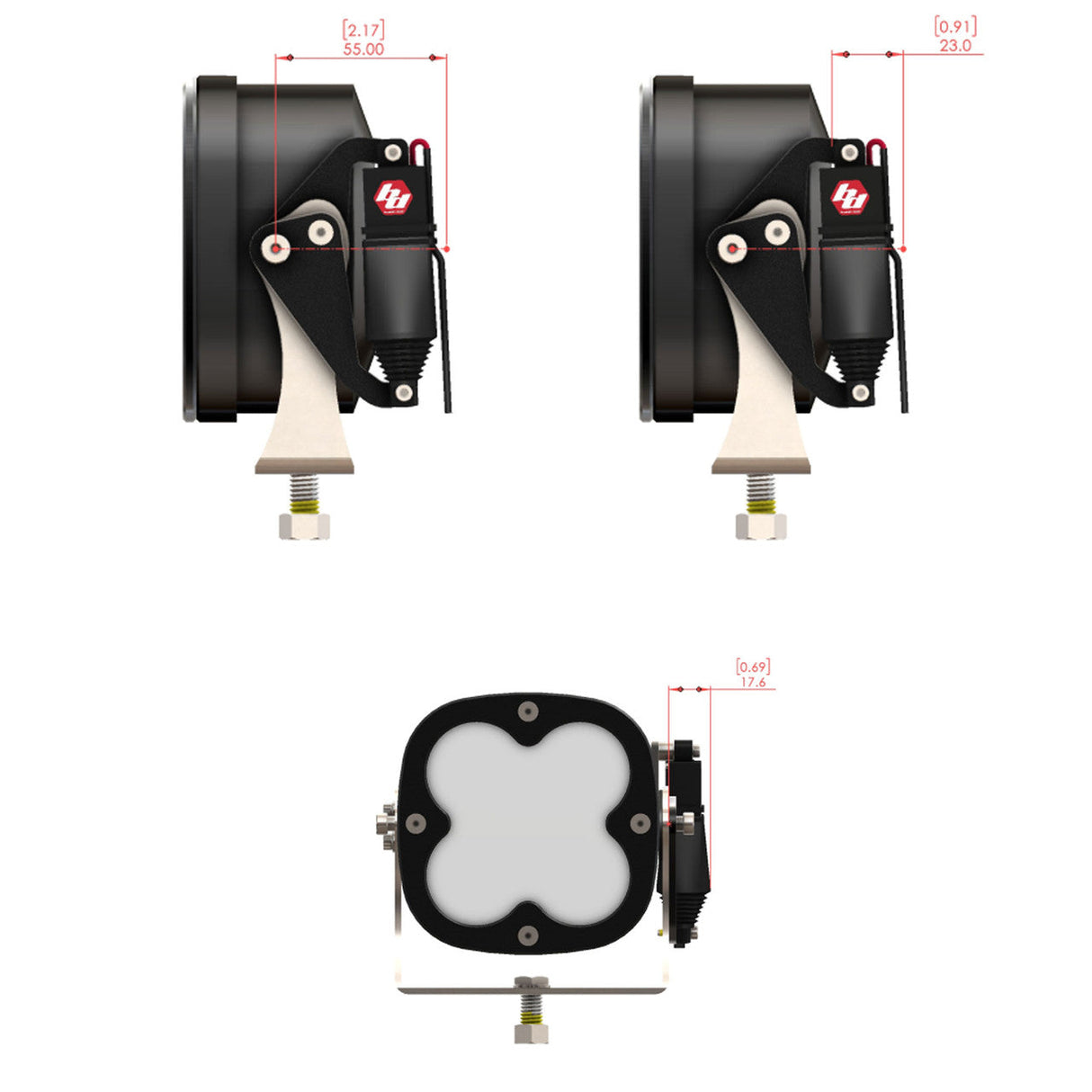 Reflex Light Actuator Kit- LP4/LP6/LP9/XL-M Housing - Universal Baja Designs