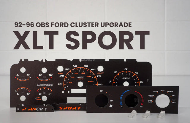 92-96 Cluster Faceplate Kit - XLT Sport - Gas Chinook Auto