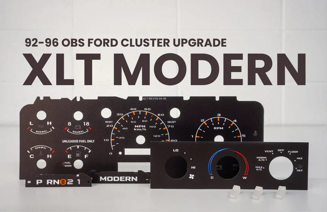 92-96 Cluster Faceplate Kit - XLT Modern - Gas Chinook Auto