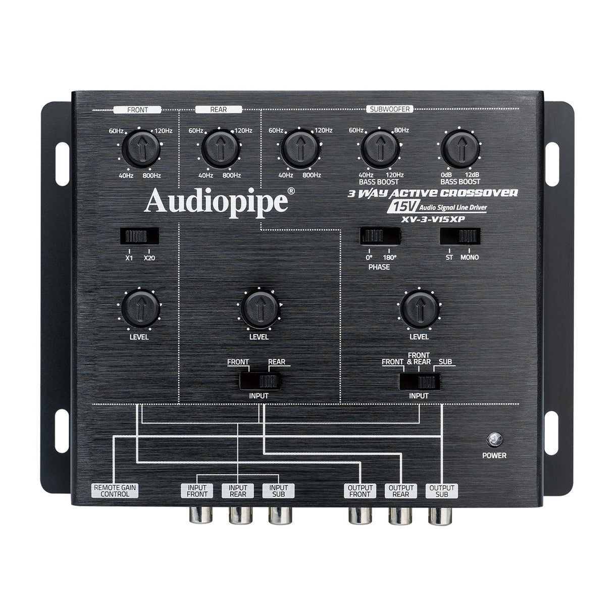 3-Way Active Crossover With Frequency Control (XV-3-V15XP) Audiopipe