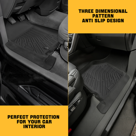 Trucktok Dodge Ram 2002-2008 1500 & 2003-2009 2500 3500 Crew Cab (Quad Cab) All-Weather Floor Mats TruckTok