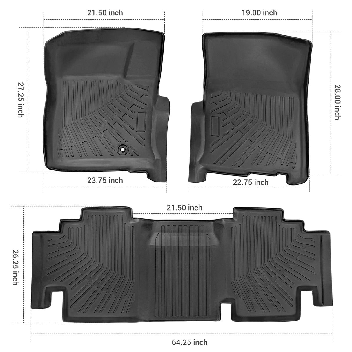 Trucktok 1999-2007 Ford F250 F350 F450 SuperCab All-Weather TPE Floor Mats TruckTok