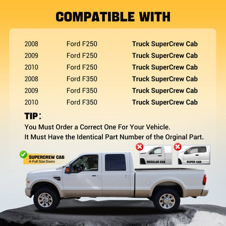 Trucktok 2008-2010 Ford F250 F350 Super CrewCab All-Weather TPE Floor Mats TruckTok