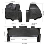 Trucktok 2012-2016 Ford F250 F350 F450 SuperCrew Cab All-Weather TPE Floor Mats TruckTok