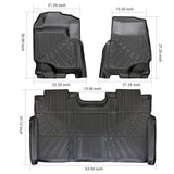 Trucktok 2017-2025 Ford F250 F350 F450 SuperCrew Cab All-Weather TPE Floor Mats TruckTok