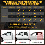 Trucktok 2004-2008 Ford F150 SuperCrew Cab All-Weather TPE Floor Mats TruckTok