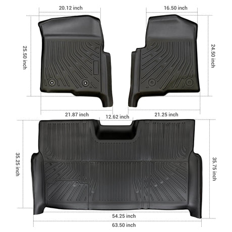 Trucktok 2010-2014 Ford F150 SuperCrew Cab All-Weather TPE Floor Mats TruckTok