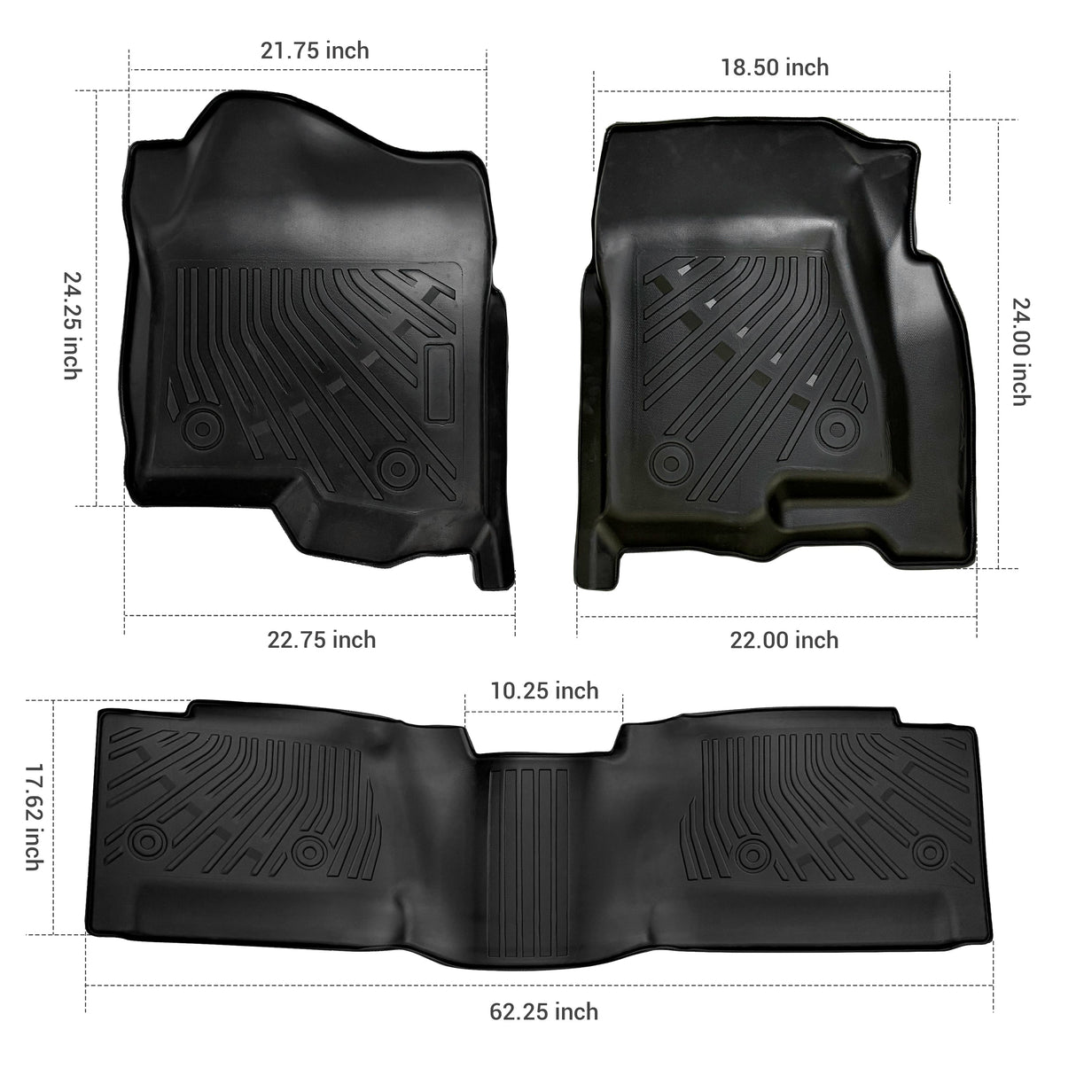Trucktok 1999-2006 Silverado/Sierra 1500 2500 Extend Cab All-Weather TPE Floor Mats TruckTok