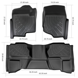 Trucktok 2007-2013 Silverado Sierra 1500 2500 Extend Cab All-Weather TPE Floor Mats TruckTok