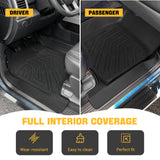 Trucktok 2007-2013 Silverado Sierra 1500 2500 Extend Cab All-Weather TPE Floor Mats TruckTok